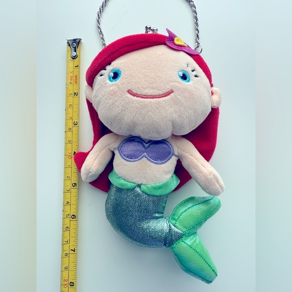 Disney Little Mermaid Ariel Plush Coin Purse with Chain Handle - Picture 5 of 9